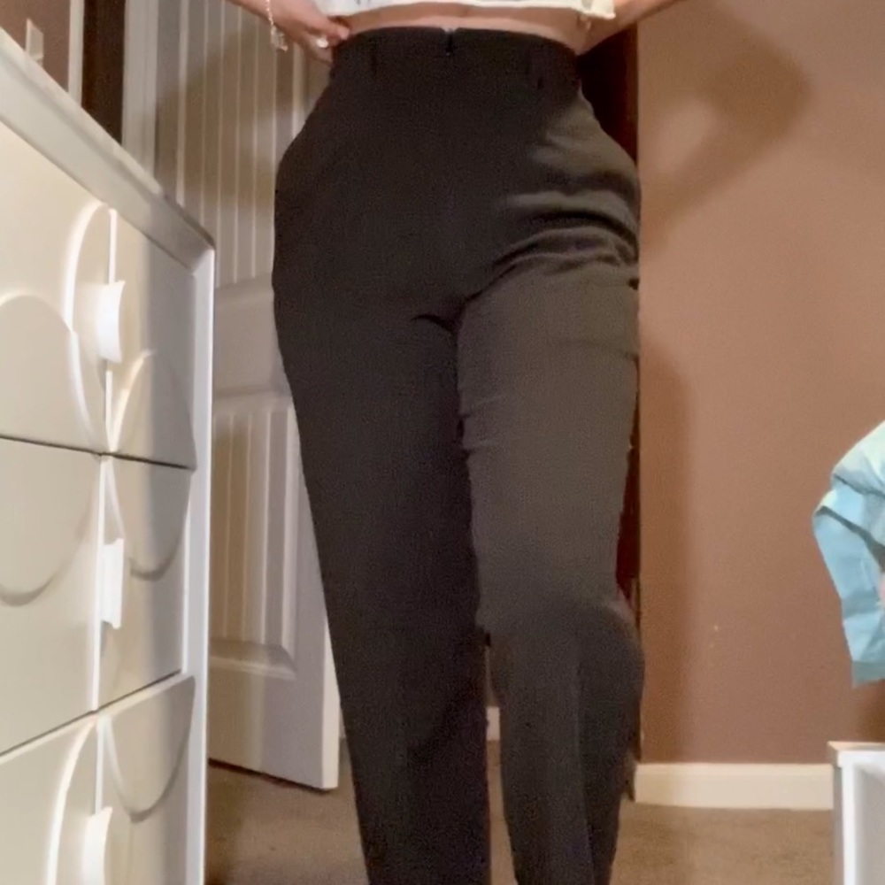 camo green dress pants